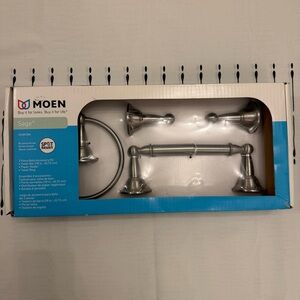 Moen Sage Brushed Nickel Bath Accessory Kit - Silver Finish